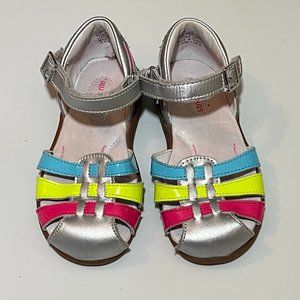 Stride Rite cute and colorful little girls sz 8  leather sandals.